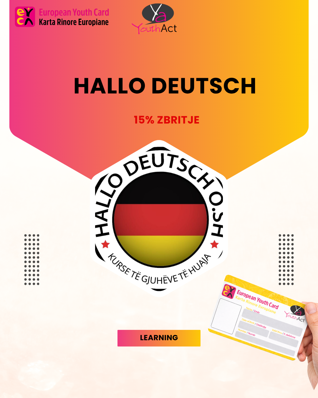 HALLO DEUTSCH 15% Discount for all the cardholders