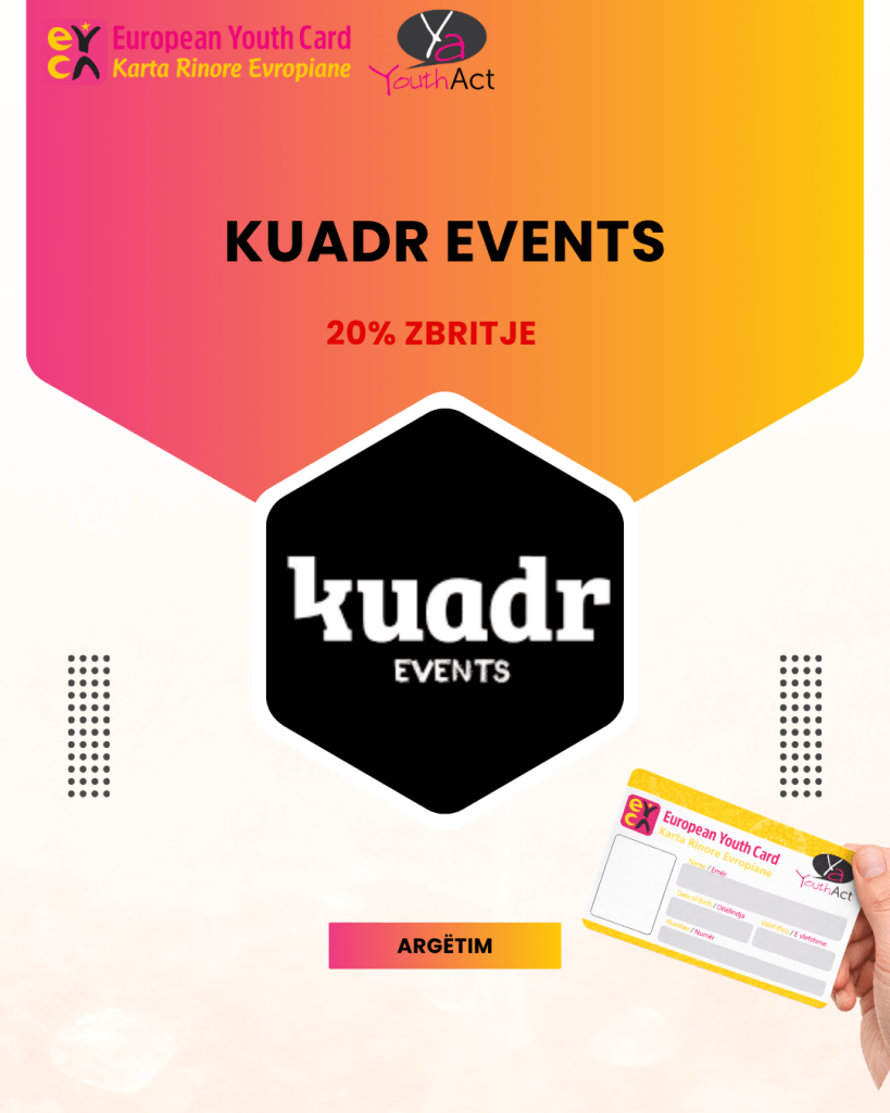 KUADR EVENTS 20% discount on current offers for EYCA cardholders