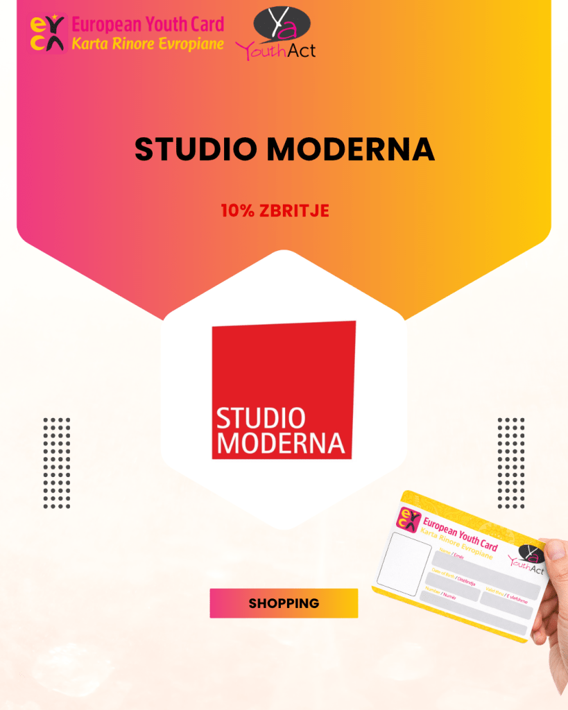 Studio moderna 10% discount on current offers for EYCA cardholders
