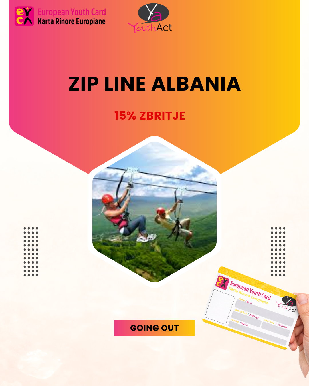 ZIP LINE ALBANIA 15% Discount for EYCA cardholders