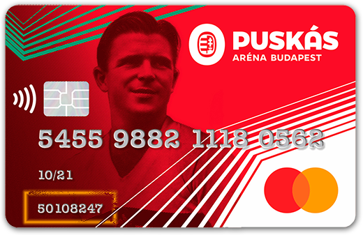 Top up your Puskás Prepaid Card with 10.000 HUF and get 50% discount on the card fee. 