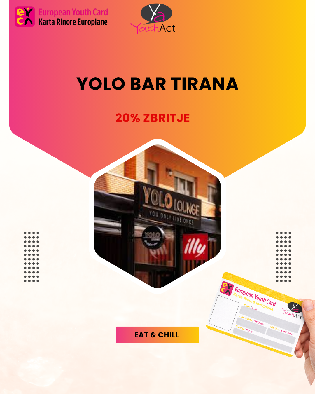 Yolo Bar Tirana 20% Discount for EYCA cardholders