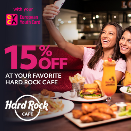 15% off at your favourite Hard Rock Cafe