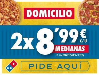 Grupo Zena Pizza S.com.pA 2 pizzas medianas 8,49€ c/u
