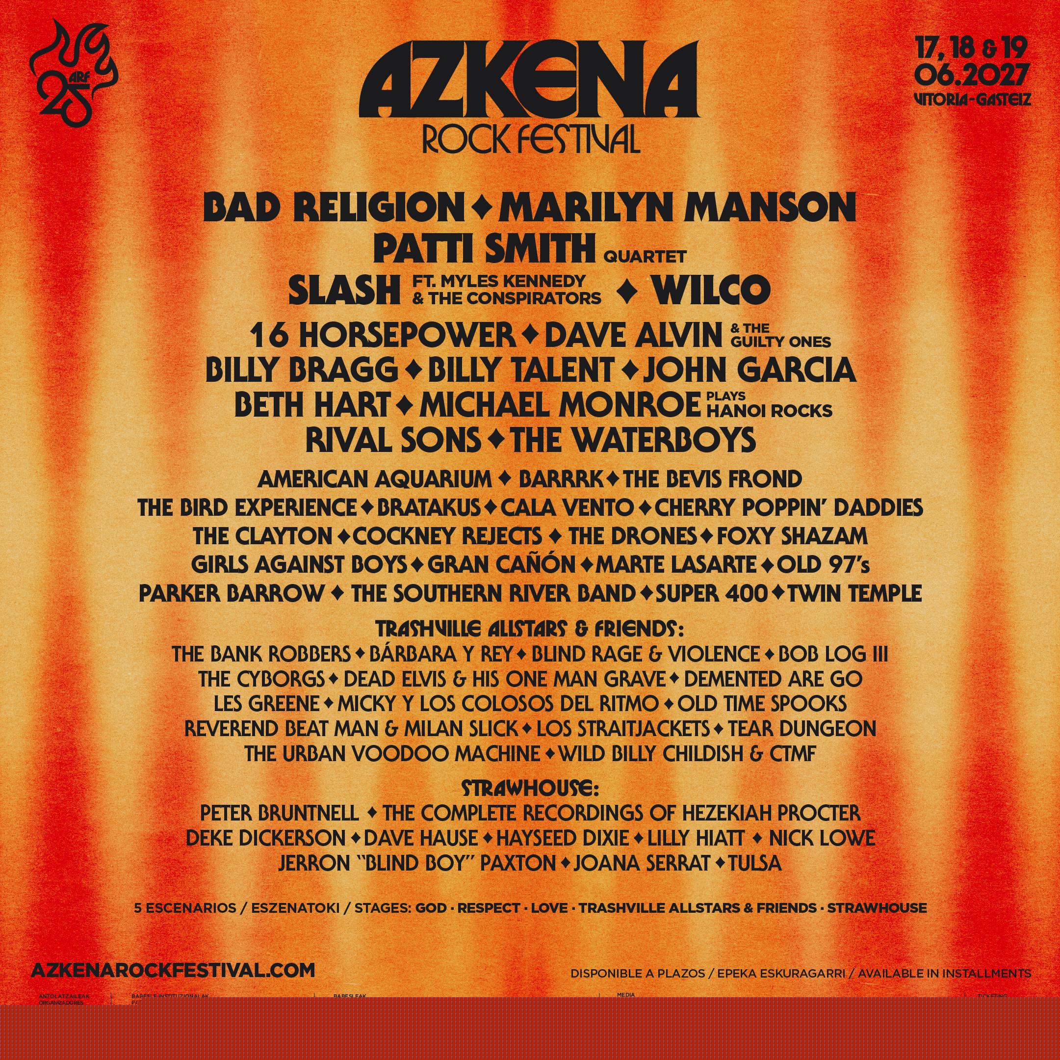 Azkena Rock Festival 30 % discount