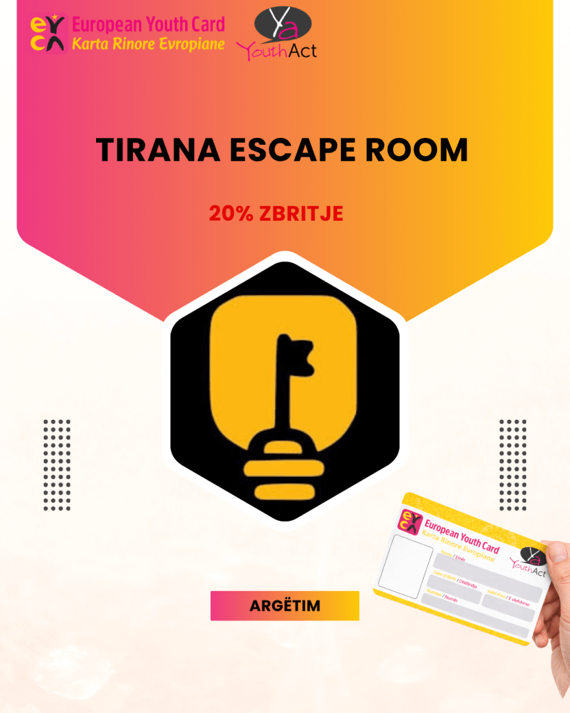 Tirana Escape Room 20% Discount for EYCA cardholders