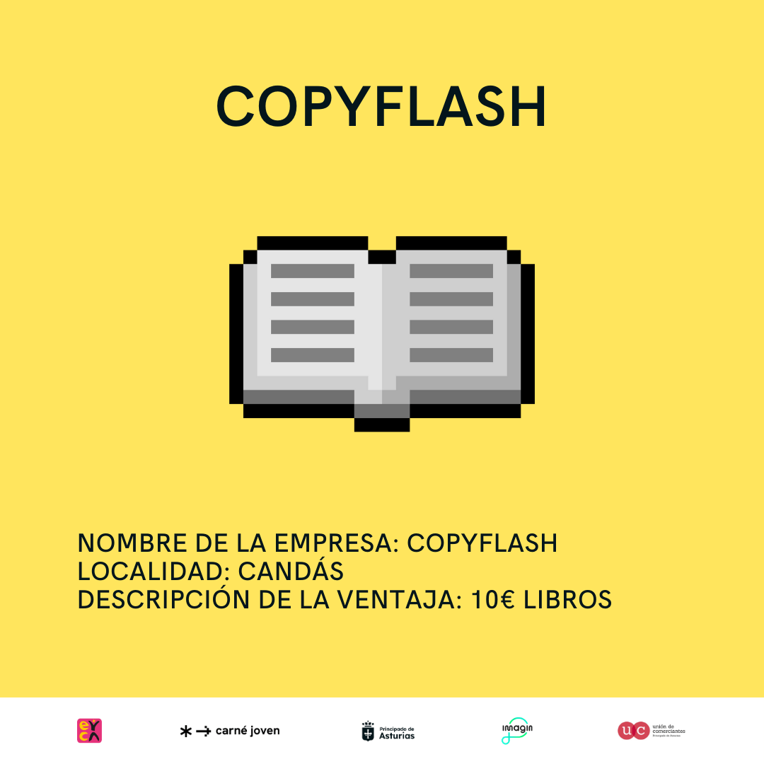 CopyFlash Copistería Papeleria 10% de descuento en libros