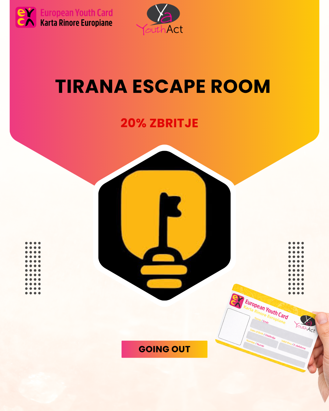 Tirana Escape Room 20% Discount for EYCA cardholders