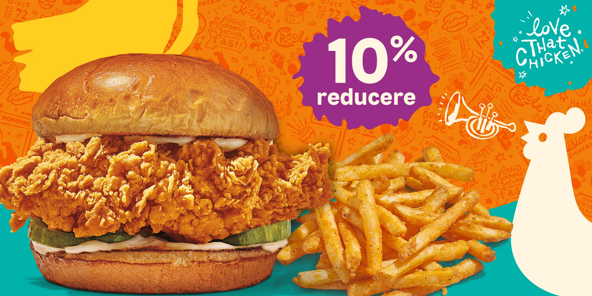 Popeyes 10% reducere la orice produs