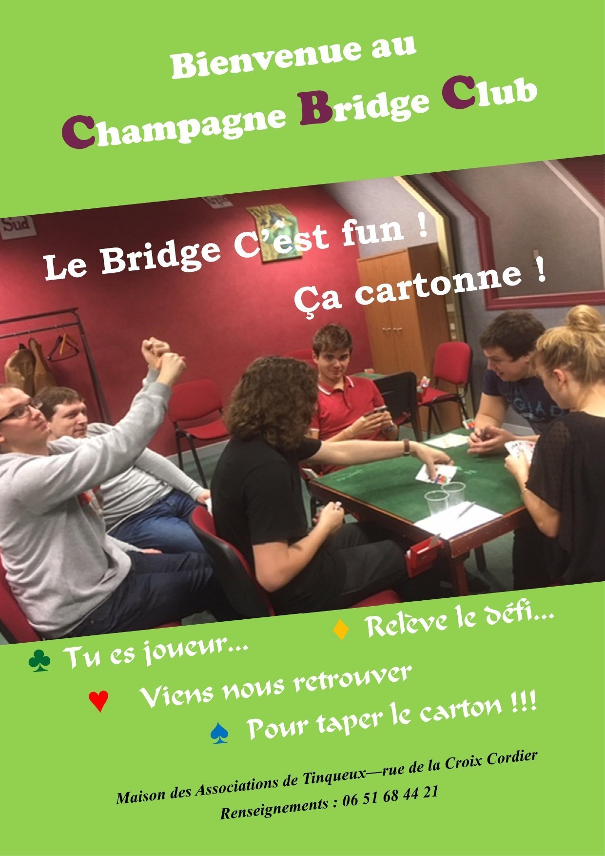 A free quarter to discover bridge at the Champagne Bridge Club in Tinqueux